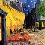The Cafe Terrace on the Place du Forum Arles at Night by Van Gogh